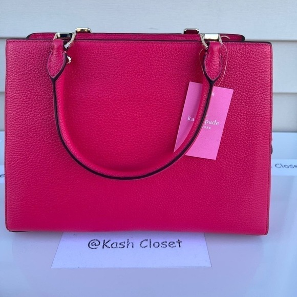 Kate Spade satchel purse leila medium triple compartment Bright Rose - Picture 4 of 12